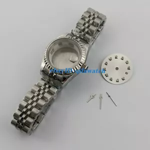 26mm silver woman watch dial hands case sapphire glass fit NH05 NH06 movement - Picture 1 of 14