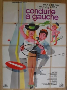 CONDUITE A GAUCHE dany robin affiche cinema originale '62 car voiture - Foto 1 di 1
