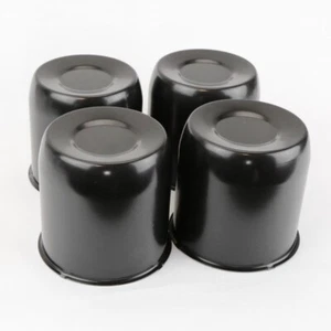 4x 4.25" Black Steel Push Thru Center Caps – Closed End for Trailer Wheels/Rims - Picture 1 of 7