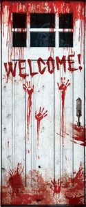 Cubierta de puerta sangrienta para manos de bienvenida fiesta de Halloween utilería decoración - Imagen 1 de 1