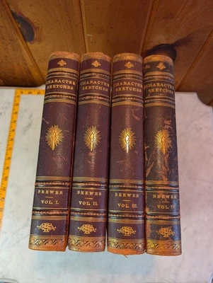 1892 Character Sketches of Romance Fiction and Drama Set of Volumes 1-4  Brewer - Image 1 of 4