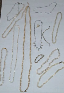 KONVOLUT VINTAGE & MODERN KUNST & ECHTE PERLEN SCHMUCK TEILS TRAGBAR & TEILS DEFEKT - Bild 1 von 15