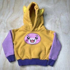 LankyBox Hoodie Girls Youth XS Yellow Pink Foxy Ears Tail Graphic Sweatshirt - Picture 1 of 7