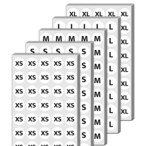 Paquete 2000, 3/4" - Pegatinas Talla Ropa, Camisa Pequeña Mediana Grande Talla Laboratorio... - Imagen 1 de 8