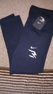 NIKE- 3 BRAND- GIRL'S LEGGINGS-NEW/TAGS- BLACK- MEDIUM 10-12 YRS - Picture 1 of 7