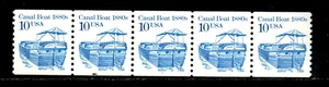 Briefmarken USA 10 Cent Kanalboot 1880er Platte nummeriert Coilstreifen postfrisch - Bild 1 von 2