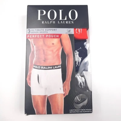 Paquete de 3 calzoncillos boxer Polo Ralph Lauren bolsa perfecta de malla de nailon para hombre talla grande Foto 1 de 4
