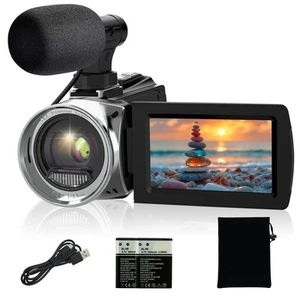 Videocamera 4K 48MP Vlogging Digitale per Schermo LCD 3.0 Pollici Rotazione 270°... - Foto 1 di 7
