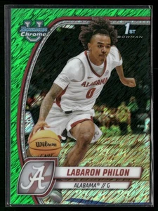 Labaron Philon 2024-25 Bowman University Chrome #49 Green Alabama Crimson Tide - Picture 1 of 2