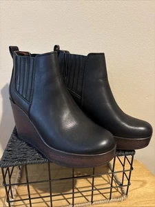 Botas Chelsea BOC Born Athalia Plataforma Cuña Talla 9 M Negras Botines Confort NUEVAS - Imagen 1 de 5
