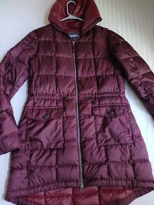 Chaqueta Eddie Bauer Mujer Mediana T Plumón Relleno Parka Con Capucha Borgoña Exterior  Foto 1 de 4