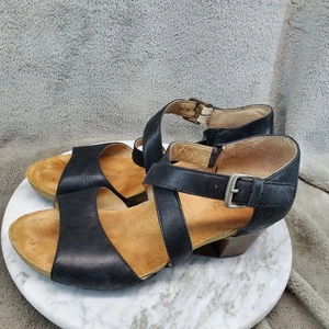 Josef Seibel Shoes Womens EU 39 US 8 Clea Black Leather Strappy Sandals - Picture 1 of 10