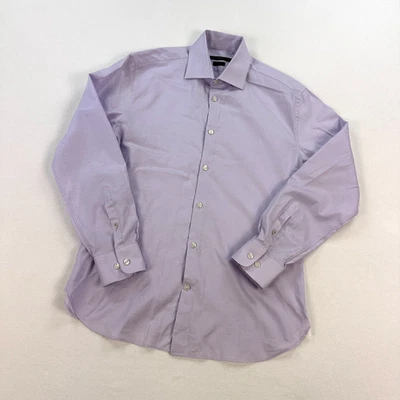 Camisa John Varvatos Slim Fit Para Hombre 15 Púrpura Texturada Botones Negocios Preppy Foto 1 de 4