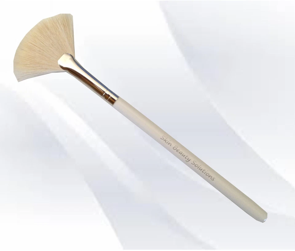 SKIN BEAUTY SOLUTIONS White GOAT Fan Mask Brush Acid Applicator for Glycolic Lactic Acid Skin Peel