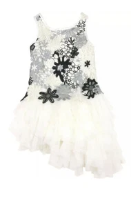 Biscotti Girls' Modern Princess Ivory Dress with Asymmetrical Bottom, Size 3T - Picture 1 of 3