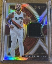 Damian Lillard 2022-23 Panini Select Selective Swatches Silver Prizm Game Worn
