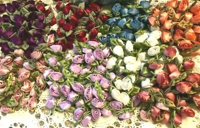 mini flores satinadas 1 3/8" hojas 12 piezas Foto 1 de 4