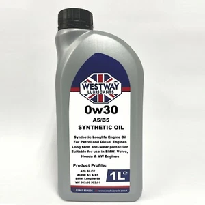 0W30 1L Fully Synthetic Engine Oil 0w/30 A5/B5 - 1 Litre - Picture 1 of 3