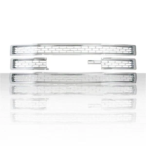 Inserciones de cubierta de 3 barras con recubrimiento de rejilla a presión cromadas para GMC Sierra 1500 2014-15 - Imagen 1 de 3