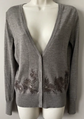 ANN TAYLOR LOFT SMALL Snap Front Wool Blend Cardigan Sweater Long Sleeve  - Image 1 of 4