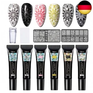 Mobray Nail Stamping Gel Polish Set 6 Farben, 8ml Stamping Gel Nagellack
