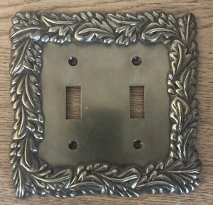 Switch Plate 2003 LHMC Copper Finish Decorative Ornate Double Cover Leaf Border - Picture 1 of 3