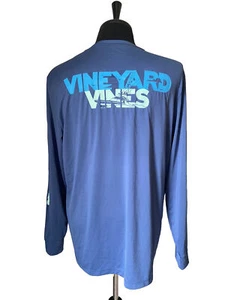 Camisa Vineyard Vines Para Hombres Rendimiento Camiseta Grande Off Shore Barco de Pesca Azul - Imagen 1 de 7
