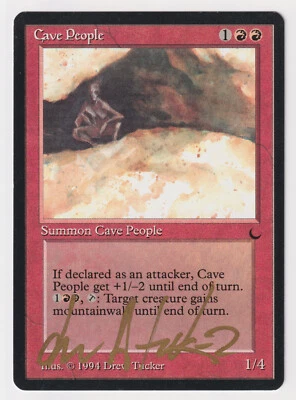 Gold Signed Cave People LP The Dark Artist Drew Tucker 1994 MTG Magic Vintage! - Image 1 of 2