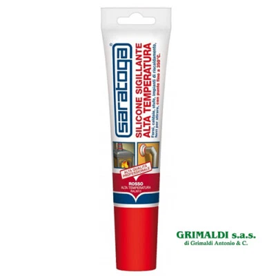 SILICONE SIGILLANTE ALTA TEMPERATURA SARATOGA ROSSO 90ml 85290001 - Immagine 1 di 2