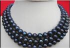 49 Inch Aaaaa Luster 9-10Mm Real Tahitian Black Pearl Necklace 14Kp Gold
