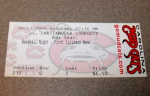Carolina MudCats 8/12/2000 MiLB Ticket Stub vs Chattanooga Lookouts - Picture 1 of 3