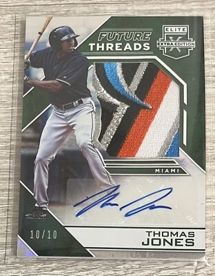 Thomas Jones 2016 ELITE EXTRA EDITION FUTURE THREADS PATCH JERSEY AUTO 10/10 K - Image 1 of 2