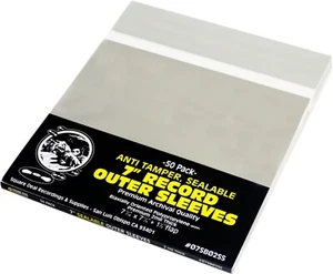 (50) 7” Vinyl Record Outer Sleeves – 2mil Thick SEALABLE Archival Clear BOPP - Imagen 1 de 2