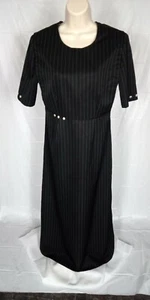 Amish Mennonite Cape Kleid 38" Brust/36" Taille bescheiden feminin groß schwarz gestreift - Bild 1 von 11