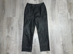 Pantalones de cuero negro Chadwick's talla 10 - Imagen 1 de 5