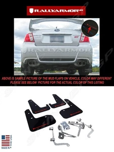Rally Armor Black Mud Flaps w/ Red Logo for 2011-2014 Subaru WRX / STI Sedan - Bild 1 von 3