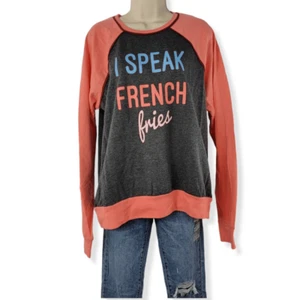 Rebellious One I Speak French Fries Sweatshirt X-Large Jrs. - Picture 1 of 2