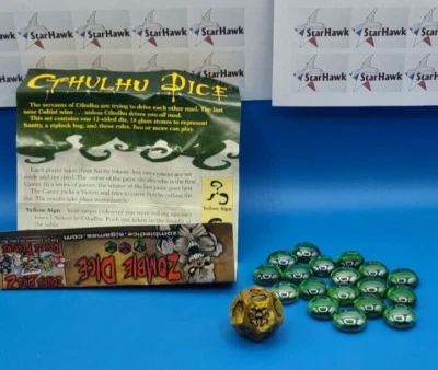 Cthulu Dice First Edition Black on Gold dice - Image 1 of 2