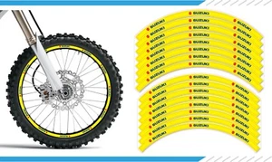 SUZUKI RM RMZ MOTOCROSS MX RIM DECALS GRAPHICS STICKERS 21" 18" YELLOW - Picture 1 of 1