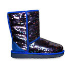 UGG CLASSIC SHORT SEQUIN NAVY TONAL FASHION SPARKLE WOMEN'S BOOTS SIZE US 9 NEW