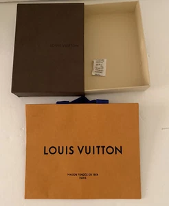 LOUIS VUITTON Authentic Small Shopping Bag Orange Empty Gift Brown Box R3-B4 - Picture 1 of 3