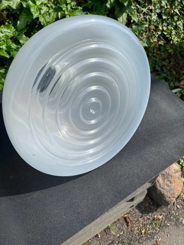 {2}Lot Large Vintage Art Deco Frosted White Clear Glass Skyscraper Ceiling Lens Cover