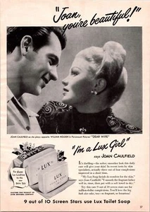 Anuncio de jabón de inodoro Lux 1950 patrocinado por Joan Caulfield protagonizado por Dear Wife - Imagen 1 de 1