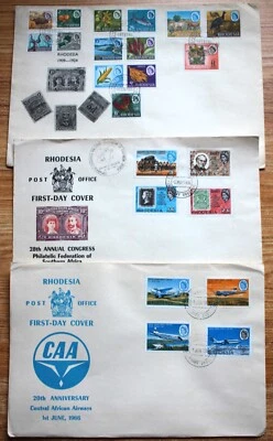 VARIOUS 1966 RHODESIA FDC'S SOLD INDIVIDUALLY PRICED INC CAA, RHOPEX DEFINITIVES - Image 1 of 4