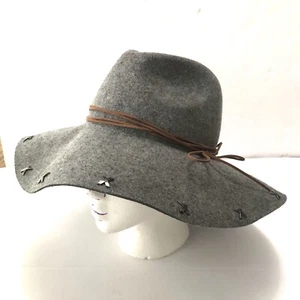 Quagga Green Label Sz Adjustable Wide brim Hat Wool Gray Brown Studded Western - Picture 1 of 9