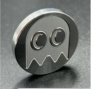 Golf Ball Marker - Pac Man Ghost - Stainless Steel - Picture 1 of 2