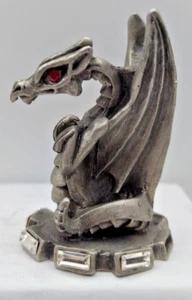 Figura de peltre fino dragón serpiente ojos rojos Hudson 2""x1.5"" EE. UU. 5184 tal cual - Imagen 1 de 5