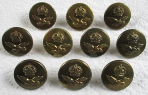 Set 10x RAF:"ROYAL AIR FORCE OFFICER'S BRASS BUTTONS" (Large, 23mm, WW2, Gaunt) - Picture 1 of 4
