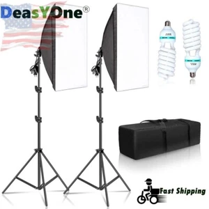 Photographic Lighting Kit 50x70CM Softbox E27 Professional Photo Studio System - Picture 1 of 8