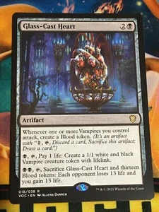 C5459 MAGIC MTG CRIMSON VOW COMMANDER GLASS-CAST HEART #018 NM RARE - Picture 1 of 12
